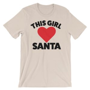 this girl loves santa t-shirt - cream colored