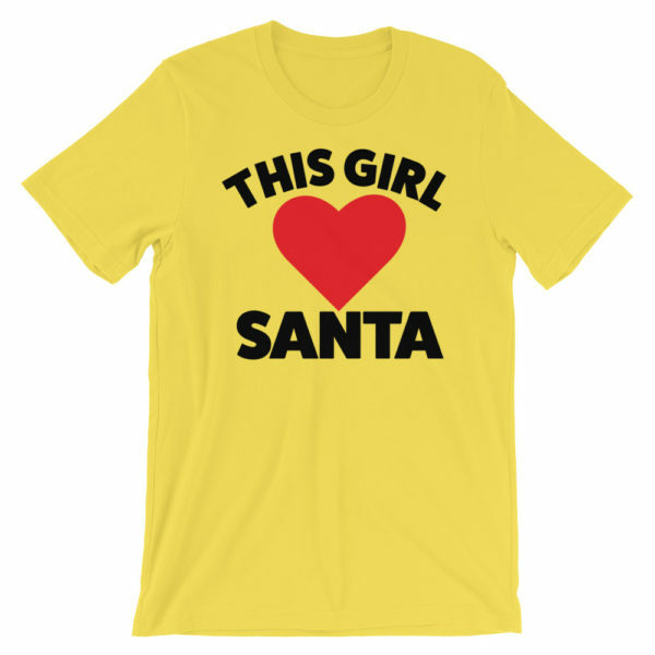 this girl loves santa t-shirt - yellow