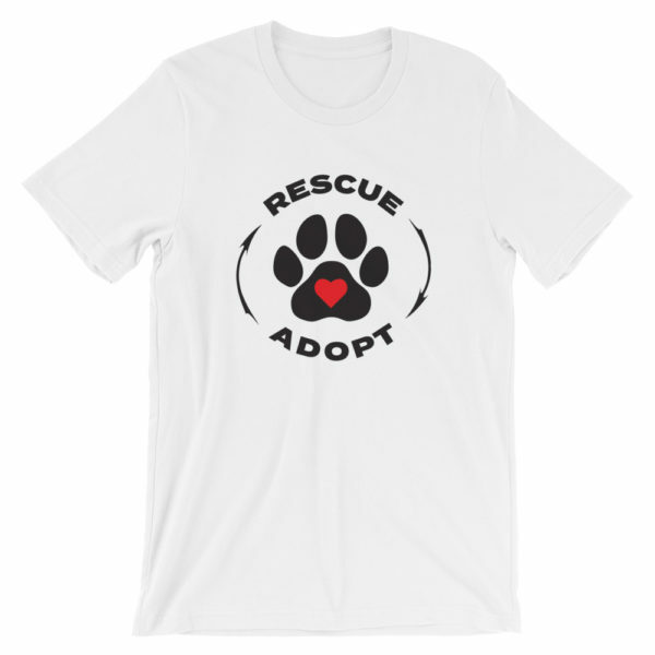 pet rescue - Rescue & Adopt t-shirt - white
