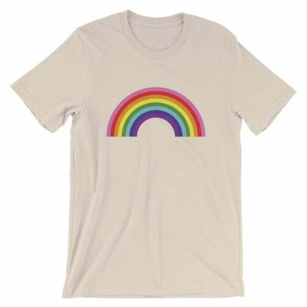 gay pride rainbow shirt - tan