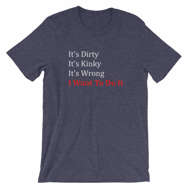 Blue it's dirty, it's kinky, it's wrong and I want to do it t-shirt