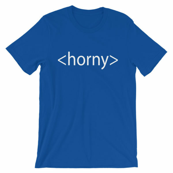 HTML tag t-shirt in blue