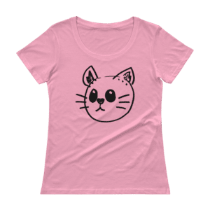 Pink cat face t-shirt