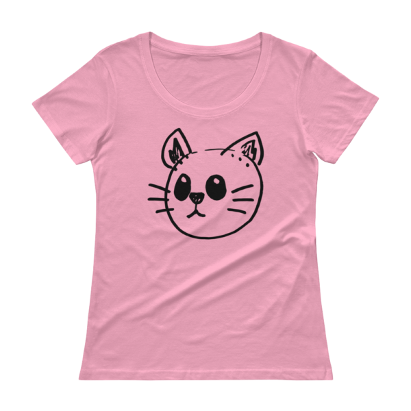 Pink cat face t-shirt