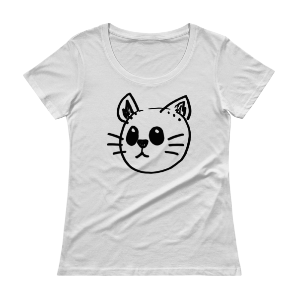 White cat face t-shirt