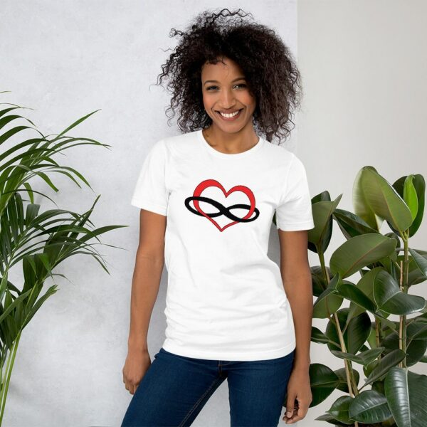 polyamory heart t-shirt in white