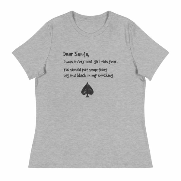 Women's I've been naughty santa ace of spades shirt - gray