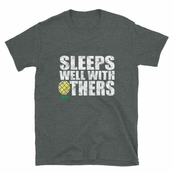 Sleeps well with others men's t-shirt in heather