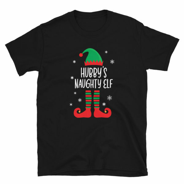 Hubby's naughty elf wife christmas shirt black