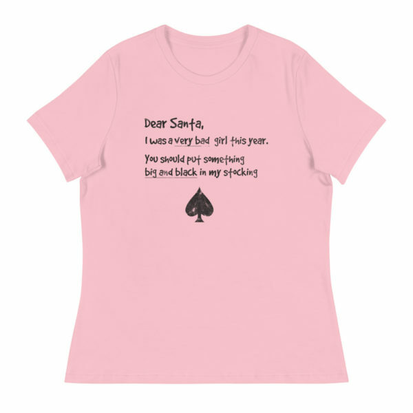 Women's I've been naughty santa ace of spades shirt - pink