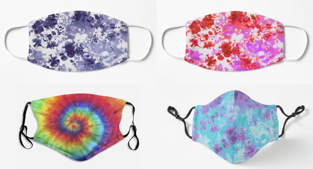 fun reusable cloth tie-dye face masks