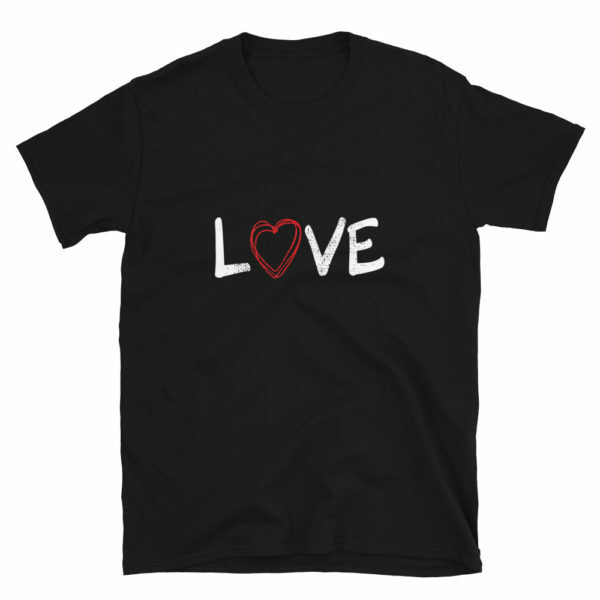 black Love heart T-shirt for valentine's day
