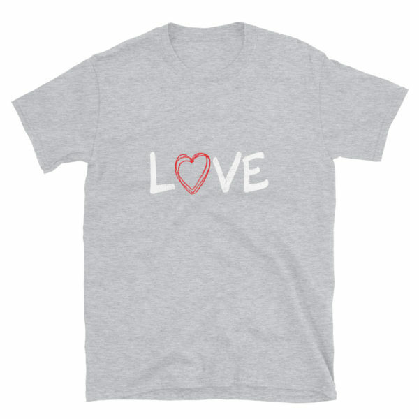 gray Love heart T-shirt for valentine's day