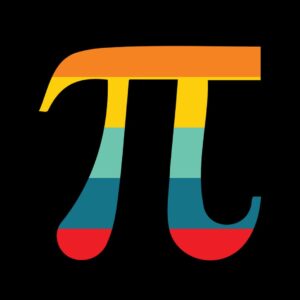 retro colors Pi Day symbol for Pi Day