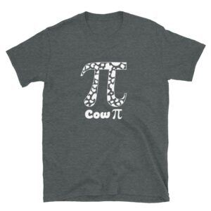 heather cow Pi Tshirt for Pi Day