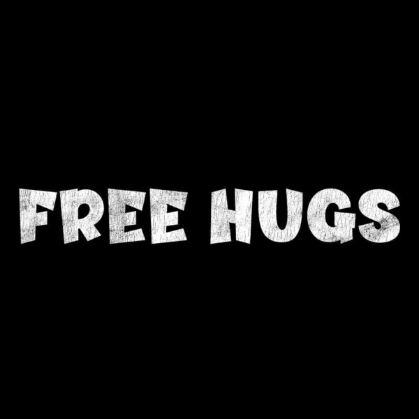 Free hugs distressed t-shirt