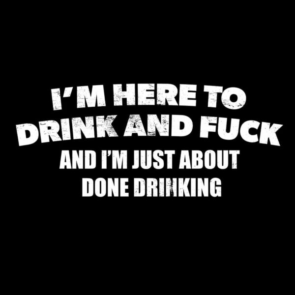 here to drink and fuck distressed t-shirt