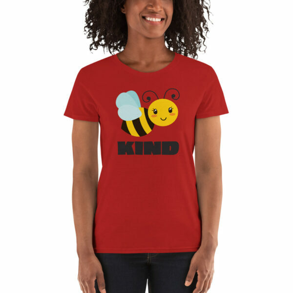 Red women's bee kind teacher shirt