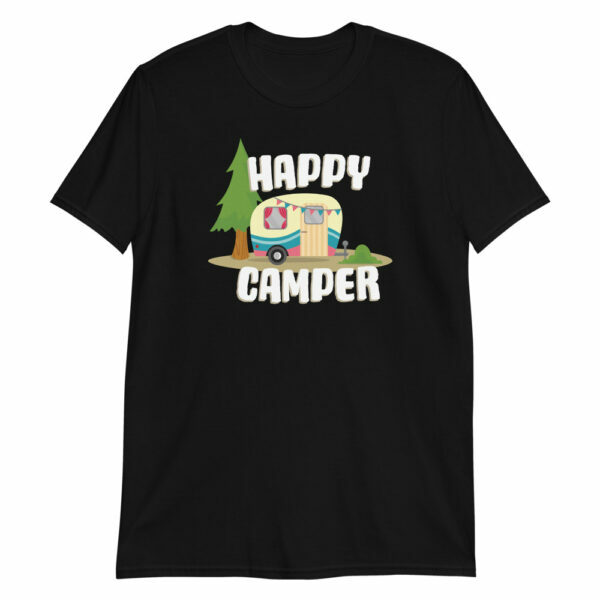 Women's happy camper t-shirt in black