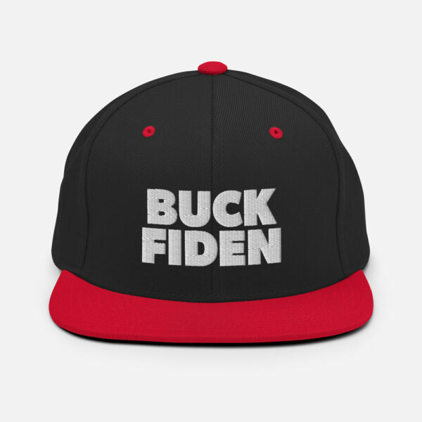 BUCK FIDEN embroidered black and red snapback hat