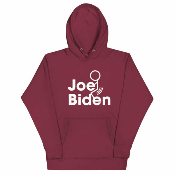 White Stick Figure Fuck Joe Biden Black Hoodie - Image 3