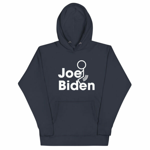 White Stick Figure Fuck Joe Biden Black Hoodie - Image 2