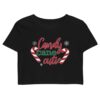Black Candy Cane Cutie Organic Crop Top