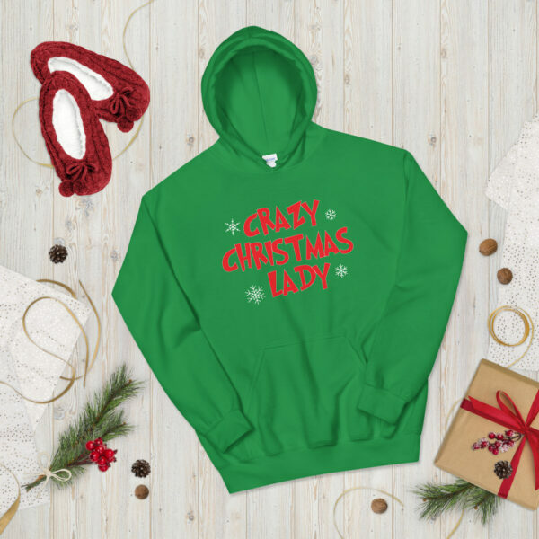 Crazy Christmas Lady Pullover Hoodie - Image 3
