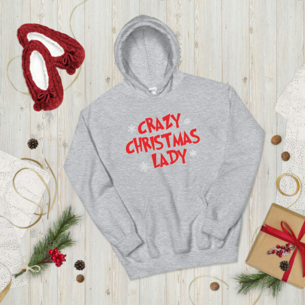 Crazy Christmas Lady Pullover Hoodie - Image 4