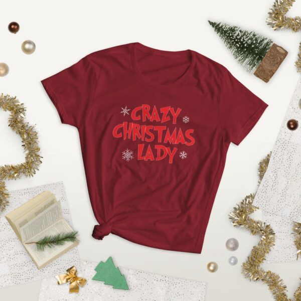 Crazy Christmas Lady Women's T-shirt - Image 3