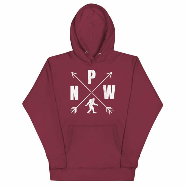 PNW Bigfoot Unisex Distressed Hoodie - Image 3