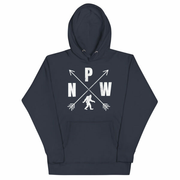 PNW Bigfoot Unisex Distressed Hoodie - Image 2