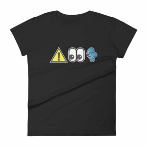 Women's Caution I Squirt Emoji T-shirt