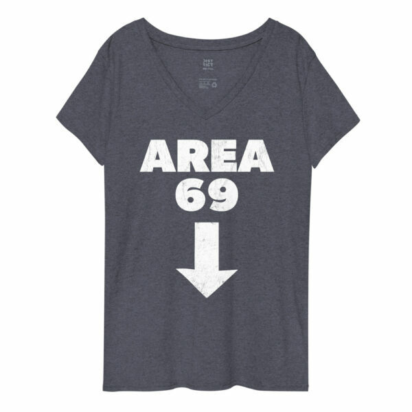 Women’s recycled Area 69 Oral Sex V-neck T-shirt - Image 3
