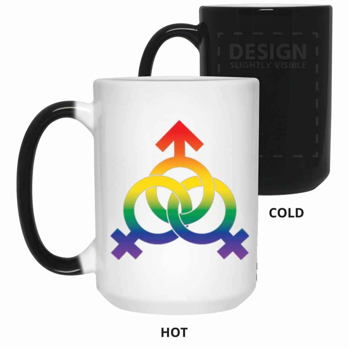 Rainbow Threesome Symbol Color Changing Mug