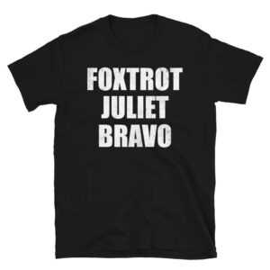 black foxtrot juliet bravo tee