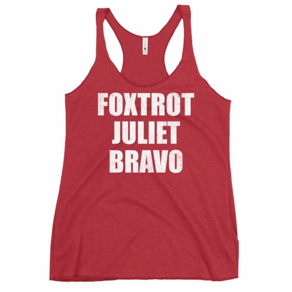 red Foxtrot Juliet Bravo women's racerback tank