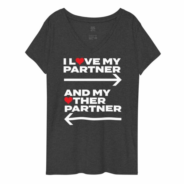 Polyam I Love My Partners V-neck T-shirt - Image 2