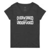 Overworked and Underfucked Women’s V-neck T-shirt - Image 4
