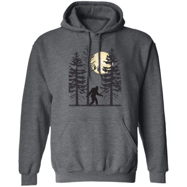 Bigfoot Walking in the Night Under the Moon Light Heather  Pullover Hoodie Gift for Bigfoot Lovers - Image 2