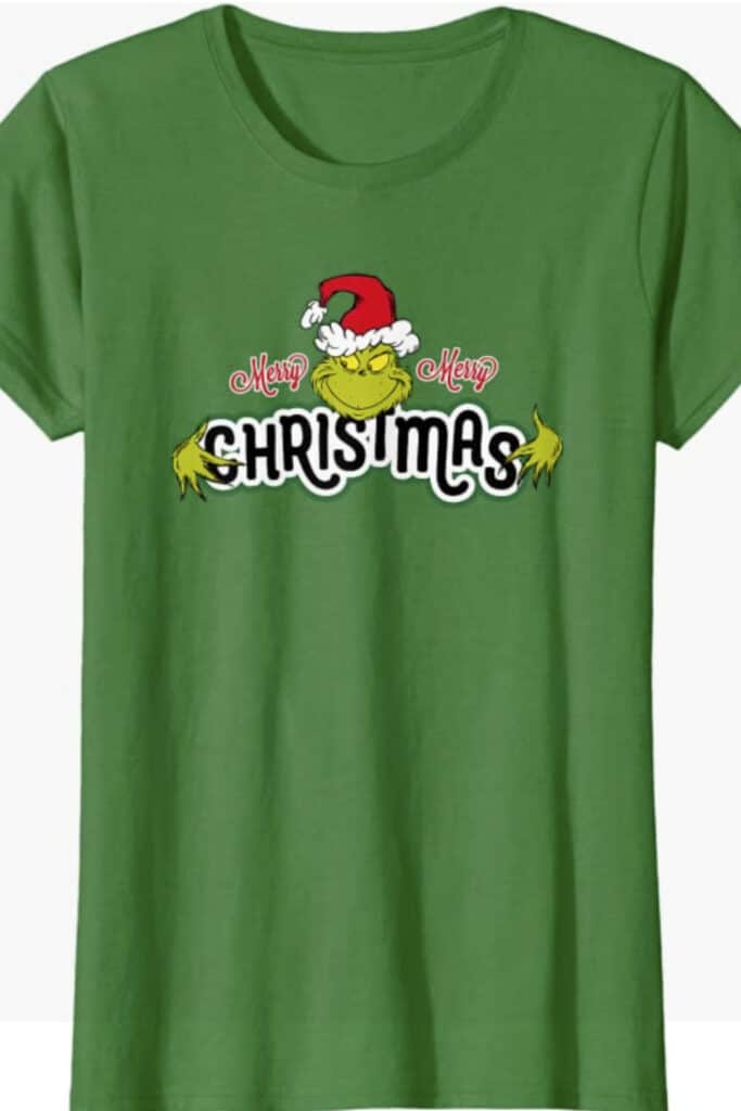 Green women's Grinch Christmas T-shirt