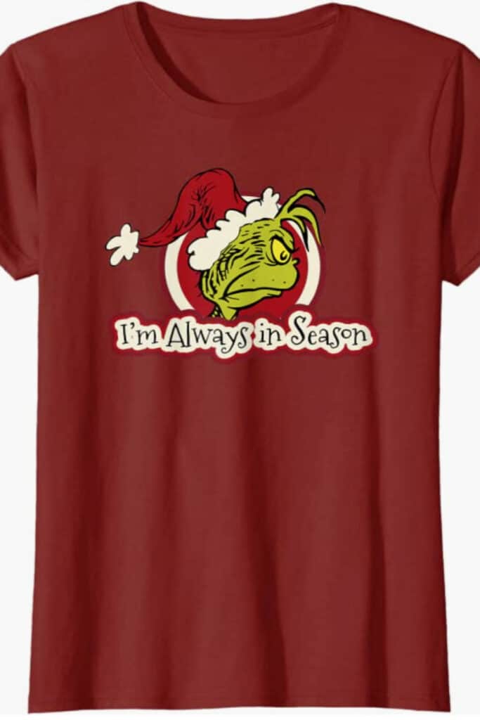 Women's red Grinch Christmas t-shirt