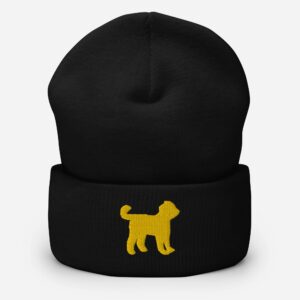 embroidered Goldendoodle knit hat