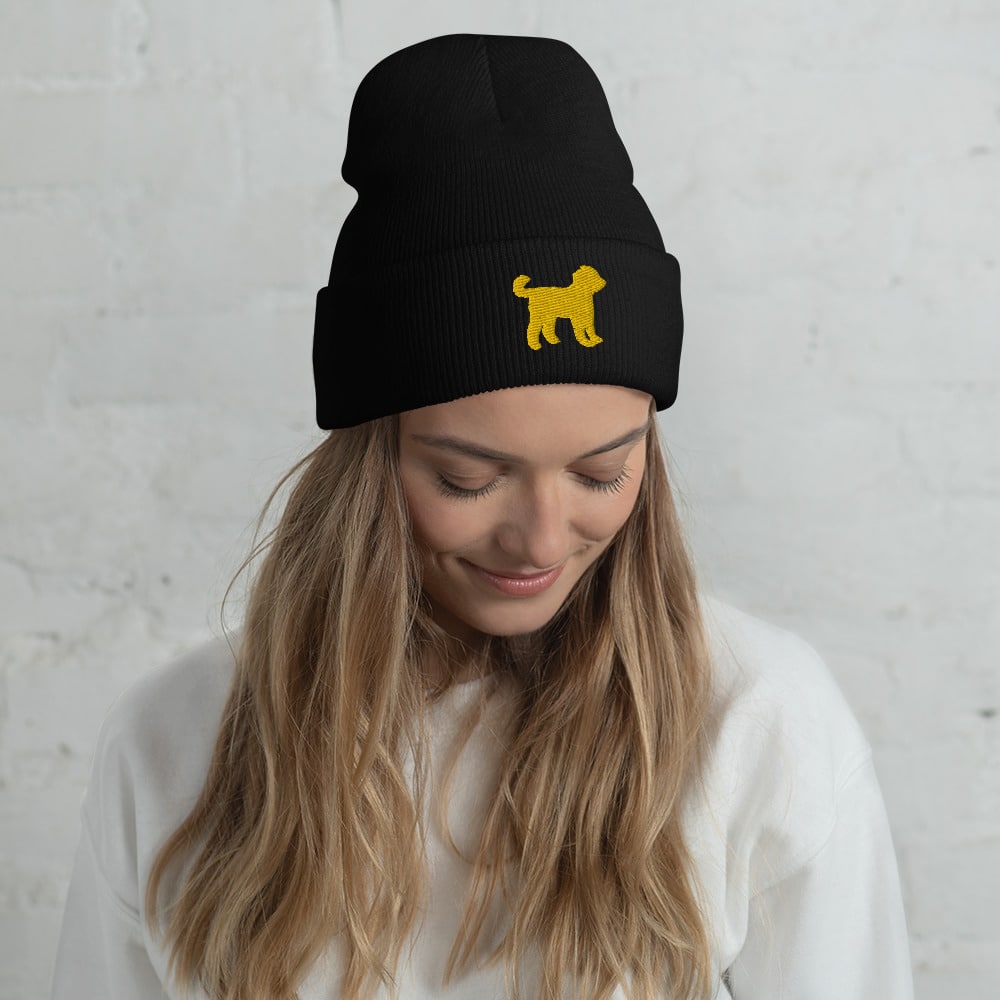 embroidered Goldendoodle knit hat