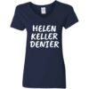 navy women's v-neck Helen Keller Denier t-shirt