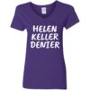 purple women's v-neck Helen Keller Denier t-shirt