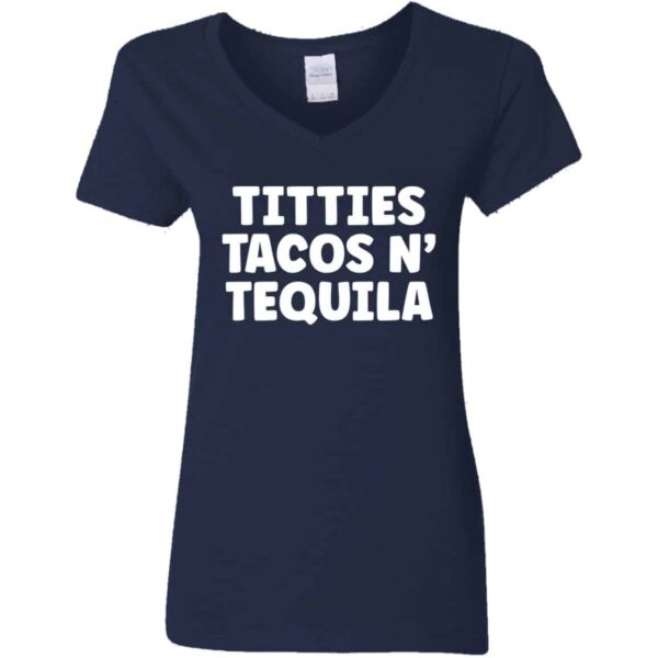 navy Titties, Tacos, N' Tequila tank women's v-neck t-shirt