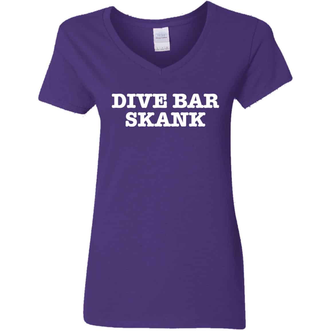 purple dive bar skank women's v-neck t-shirt for women that love to party