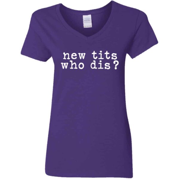 purple new tits who dis? funny women's boob job recovery v-neck t-shirt