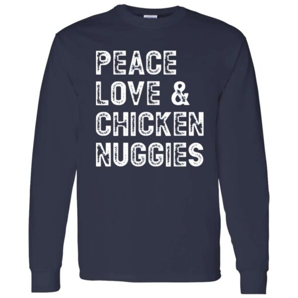 navy Peace, Love & Chicken Nuggies long sleeve shirt